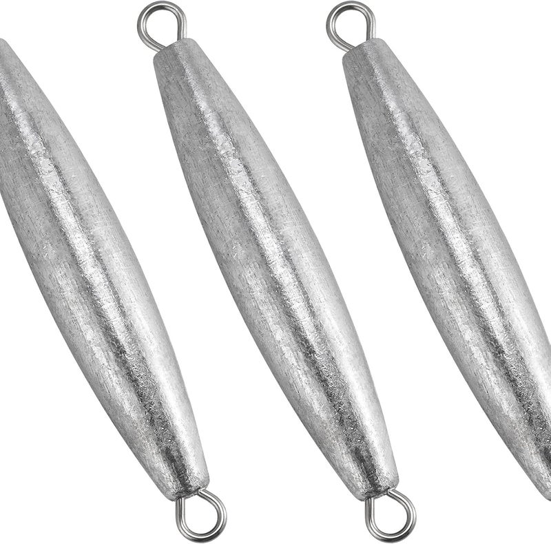 Dr.Fish 5 Pack Inline Trolling Sinker Torpedo Fishing Weight Lead Fishing Weight Sinker Double Ring Saltwater Offshore Boat Fishing - Image 1